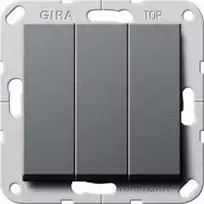 GIRA 283228 System 55 dvipolis svirtinis jungiklis 10AX 250V antracito spalvos