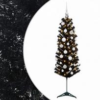 Dirbtinė siaura kalėdinė eglutė su žaisliuku 150 cm 150 LED