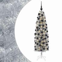 Dirbtinė siaura kalėdinė eglutė su žaisliuku 180 cm 300 LED