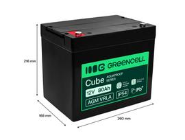 Greencell AGM VRLA 12V 80Ah maintenance-free battery for UPS, scales, camper (260x168x216mm)