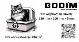 BODIM anglies filtras katės tualetui 15 cm x 10 cm x 0,5 cm