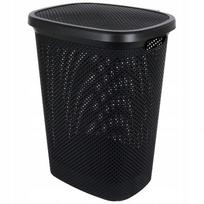 Vonios kambario skalbinių krepšys Storage Solutions, plastikinis, juodas, 60l