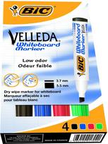 Bic Velleda sausos servetėlės žymekliai, nukirptas antgalis, 4 spalvos
