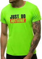 Žali neoniniai vyriški marškinėliai Just do nothing