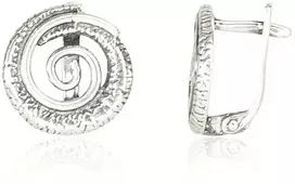 Sidabriniai auskarai anglišku užsegimu, Metalas: Sidabras, Praba: 925°, - 3.7 g. - 15 mm.