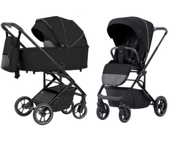 Carrello Alfa CRL-6507 Midnight Black Vežimėlis 2 in 1