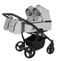 Junama Duo V3 Eco Grey Dvynukų vežimėlis 2 in 1