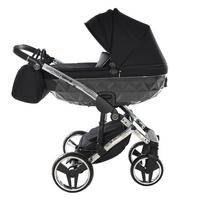 Junama Diamond S-Line Black Silver Vežimėlis 2 in 1