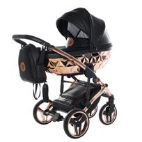 Junama Hand Craft Black Rose Gold Vežimėlis 2 in 1