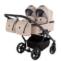 Junama Duo V3 Eco Beige Dvynukų vežimėlis 2 in 1