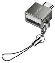 Adapteris USB Yesido Mini Aliuminio Lydinio USB Type-C USB atmintukų Kortelių Skaitytuvas Pelės Konvertavimo OTG Adapteris Juodas (GS08)