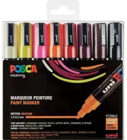 Posca - PC5M - Vidutinio galiuko rašikliai - Šiltos spalvos, 8 vnt.