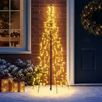 LED Kalėdų medis 165 cm 540 LED Šilta balta Plienas Juoda