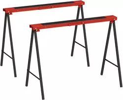 Darbinių ožių rinkinys, sulankstomi, metaliniai, juodi ir raudoni, 99,5 × 50 × 76 cm, 2 vnt.