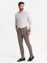 Vyriškos rudos chino kelnės regular fit