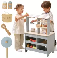Viga Toys PolarB medinė virtuvėlė vaikams 2 viename 50 x 32 x 71,5 cm