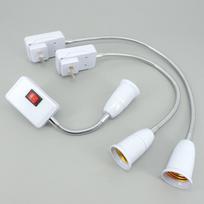 23cm 53cm AC 110V 220V E27 US plug Lamp Bulb Flexible Light Bases Holder Converter Switch Adapter power Socket 43cm
