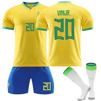 22/23 Brazil Home Jerseys Vaikų futbolo treniruočių kostiumo rinkinys 24 geltona