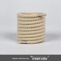 6 mm kanapės virvės batraiščių pora - Storas apvalus stilius Converse AJ kasdieniams sportbačiams (Balta/smėlio spalvos) 80cm beige