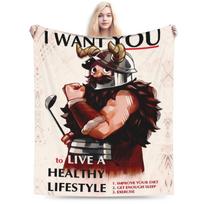 Super Soft Deliciousd in Dungeons Marcille and Senshi Throw Blanket Premium Flannel Bed Blanket Cozy Fluffy Blankets All Season 75x100cm 30x40in blue