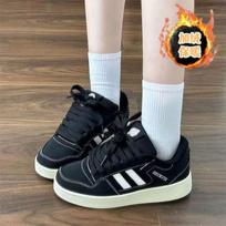 Hong Kong style retro platform bread shoes ins niche casual board shoes autumn new sports cotton shoes 40 [foot length 25.0cm] white