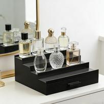 Elegantiškas kvepalų stovas – Ideali dovana! Laikymo lentyna kvepalams, kosmetikai ir laikrodžiams. black gray