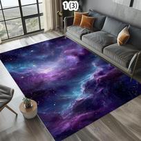 3D Galaktikos Žvaigždėtas Dangus Kilimas Kilimėlis Namų Dekoras Svetainė Miegamasis Grindų Dekoras Visatos Ūkas Kosmoso Tema Neslystantys Kilimai 40x60cm gray