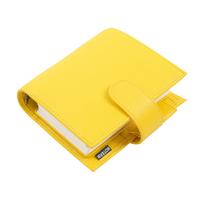 Moterm Luxe 2.0 Series Pocket Size Planner Pebbled Grain Leather A7 Notebook with 30MM Ring Mini Agenda Organizer  Diary Notepad yellow