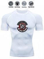 Men's Short Sleeve Compression T-Shirt Breathable Elastic Brazilian Jiu-Jitsu (BJJ) Training Top 3XL balta
