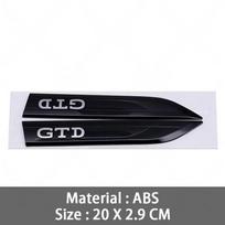 3D ABS GTI GTD Emblema Lipdukas Automobilio Durų Šoninis Sparno Ženklelis Lipdukas Aukštos Kokybės Automobilių Išorės Aksesuarai GTD juoda/sidabras