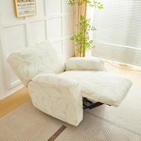 1 Seater Leaves Pattern Recliner Sofa Cover Stretch Relax Armchair Cover Split Non-Slip Single Sofa Slipcover for Living Room 1 Seater gray