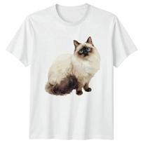 Fabric Doll Cat T Shirt Himalaya Cat Lover Birthday Gift for Her and Him vintage Washed Versatile Slightly Stylish XXL white