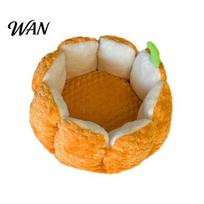 Indoor Pet Bed Option Pumpkin Cat 16.5/19.7 in Soft Fleece Mat Warm Dog Four Seasons Comfortable Enclosed Universal Autumn Winter Mattress Anti-Slip S brown