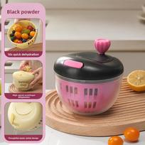 Fruit And Vegetable Dehydrator With Manual Spin Drying For Kitchen Prep And Salad Making Pink Black black