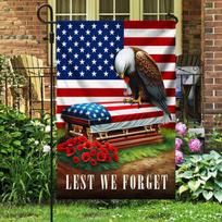 Lest We Forget Memorial Day American ag Garden ag - House ag ANM VVL YYX EEZ 12x18inch white