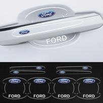 8 vnt. Automobilio durų rankenėlės puodelio apsauginės lipdukai Apsauginė plėvelė Priedas Ford Fiesta Mondeo Fusion Explorer Escape Shelby Edge gray