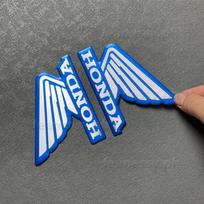 Tinka Honda Logo sparnams Aliuminio lipdukas Metalinis lipdukas Automobilio modifikacija 3D lipdukai Lipdukai Kuro bako lipdukai mėlyna