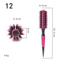 1/6pcs Pink Wooden Round Hair Comb Brush Professional Boar Bristle Hair Brush Mix Nylon Hair Brush Hairdressing Styling Tool 12 black
