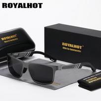 RoyalHot Vyriški Moteriški poliarizuoti akiniai nuo saulės Aliuminio magnio rėmeliai Akiniai nuo saulės Vairavimo akiniai Šešėliai Oculos Masculino Vyriški pilka