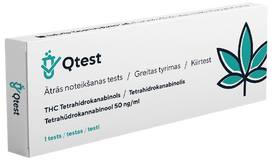 QTEST Greitasis testas marihuanai (THC) nustatyti – 1 vnt.