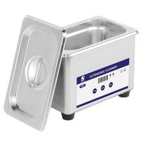 110V/220V Skaitmeninis ultragarsinis valytuvas su šildytuvu Manikiūro įrankiai Metalinės dalys 800ml Nerūdijančio plieno krepšys Ultragarsinis juvelyrinių dirbinių valytuvas gray