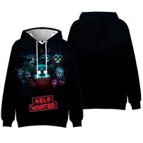 New Five Nights At Freddy's Hooded for Aldult Cartoon Streetwear Hoodie Graphic Printed Unisex Hooded Pullover XXXL black