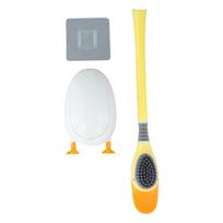 1 Set Wall Mounted Toilet Brush Duck Silicone Toilet Brush Set 360° Deep Clean Easy Storage Bathroom Accessories geltona