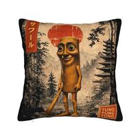 Tung Tung Sahur Animacinių filmukų draugų pagalvės užvalkalas Patogus pagalvės užvalkalas svetainės kėdei Retro madingi pagalvių užvalkalai 30x30cm 12x12in