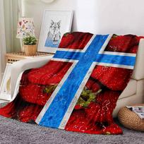 Norwegian Flag Map Blankets Flannel Printed Breathable Warm Throw Blanket for Home Office Bedspreads 0708a132 75cmx90cm blue