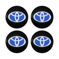 4 vnt. 56 mm automobilio ratlankio centrinės apsauginės dangtelio emblemos lipdukas Dangtelio priedai Toyota Prado Aqua Hilux Camry Rav4 Prius TRD Venza GR Spo 4Pcs 56mm Sticker black