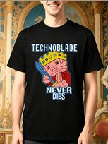 Unisex Cotton Tee Technoblade Game Graphic Short Sleeve Crew Neck Casual Street T Shirt For Gaming Fans Summer Daily Tops 4XL brown