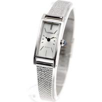 Citizen Eco-Drive Solar Watch EG7040-58A Women's Rectangular Case Silver Mesh Band Cut Crystal Glass white