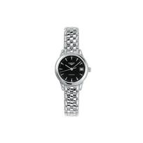 Longines Flagship Automatic Mechanical Movement 30M Water Resistant Watch 26Mm Black Dial Stainless Steel Case Women watches Silver L4.274.4.52.6 Silver Strap black