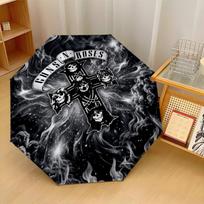 Guns N’ Roses Print 8?Ribs Automatic Umbrella Wind Resistant Lightweight Folding Umbrella For Outdoor Travel black